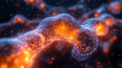 Abstract glowing shapes network illustration