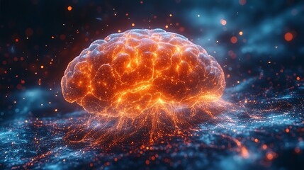 Active brain illustration technology digital