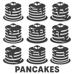 Seamless Pancake Stack Pattern with Butter and Syrup Breakfast Food Illustration Vector File