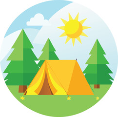 vector illustration of a camping