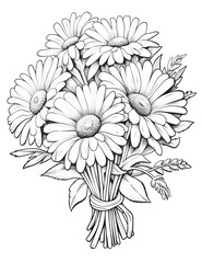 Flower bouquet coloring page