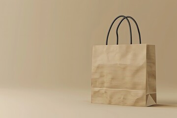 Sharp Image of Modern Paper Shopping Bag Mockup,Perspective