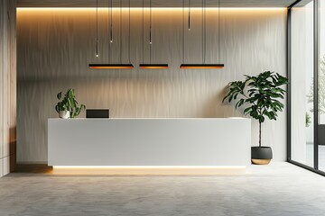High Definition Visual of Office Branding Front Desk Mockup