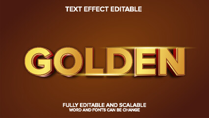 golden text effect vector editable