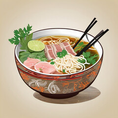 Delicious Pho Vector Illustration Photomontage Art