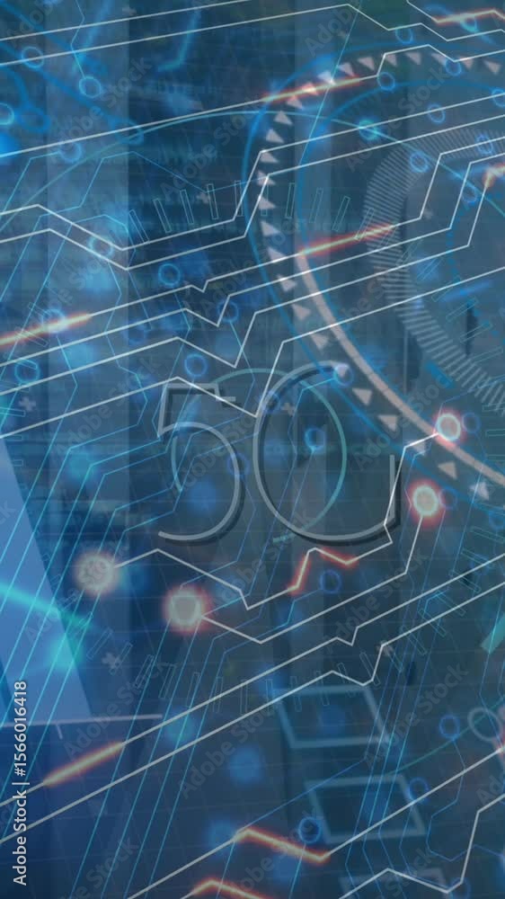 Poster animation of network of connections over data processing