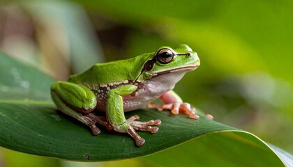 Fototapeta premium frog on a leaf