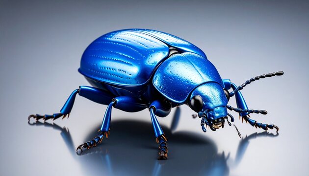 blue beetle on a white background