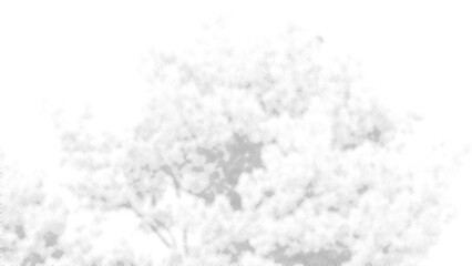 White halftone  of a tree on a white background. Vector illustration.
