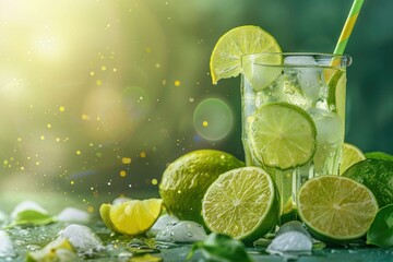 Vibrant Color Image of Delicious Beverage with Lime