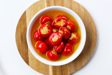 Tuffed cherry peppers with tuna preserved in olive oil