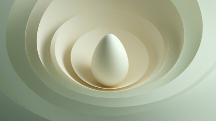 Minimalist Egg in Concentric Paper Layers