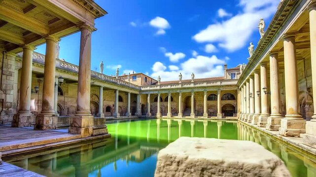 Ancient Roman Baths Timelapse Italy