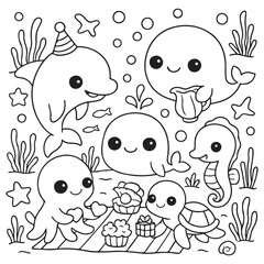 Ocean Animals Coloring Pages 