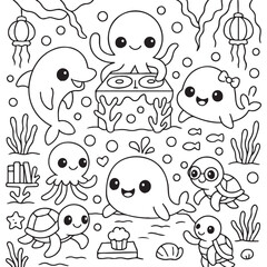 Ocean Animals Coloring Pages 