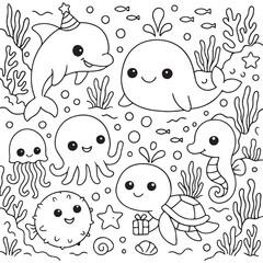 Ocean Animals Coloring Pages 