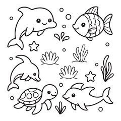 Ocean Animals Coloring Pages 