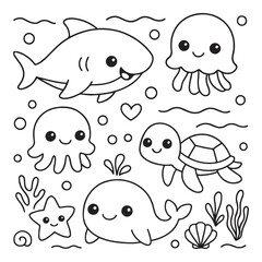 Ocean Animals Coloring Pages 