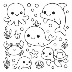 Ocean Animals Coloring Pages 