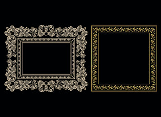 Vintage ornament frame. Decorative border frames, retro style divider. Elegant vintage frame and wedding ornaments Isolated icons vector set. Calligraphic filigree black ink borders collection