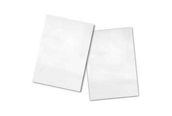 Two invitation cards mockup isolate on background with clipping path, front and back sides, luxury and elegant blank card mock up.