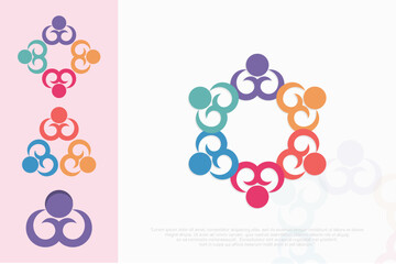 People logo design, Community human Logo , people logo design element, vector illustration