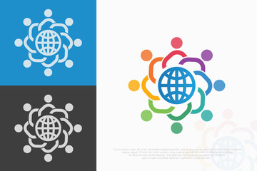 Global Community Logo Icon Elements Template. vector illustration