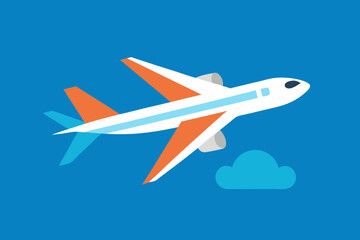 Naklejka premium An Airplane Flying In The Sky For A Fun And Simple Travel And Transportation Scene