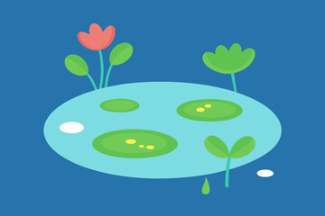 A Whimsical Pond Scene With Lily Pads And A Calm Water Surface For A Peaceful Vibe