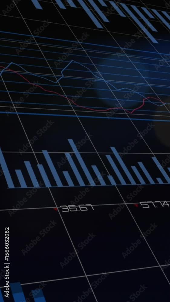 Poster animation of data processing with statistics over grid