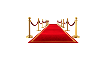 Luxury VIP guest walkway barrier background on white background