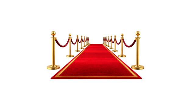 Luxury VIP guest walkway barrier background on white background