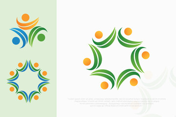 People logo design, Community human Logo , people logo design element, vector illustration