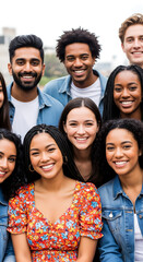 Happy international students gathering