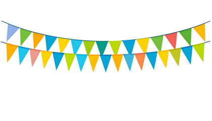 Obraz premium Colorful party flags on a white background. 