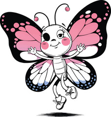 butterfly vector illustration silhouette on white background