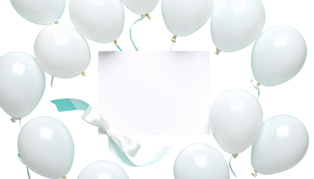 White balloon with space for text on white background.
