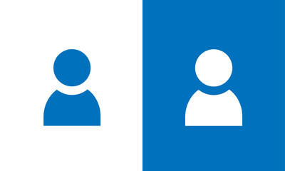 User Profile Icon – Minimalist Human Avatar Symbol in Blue and White