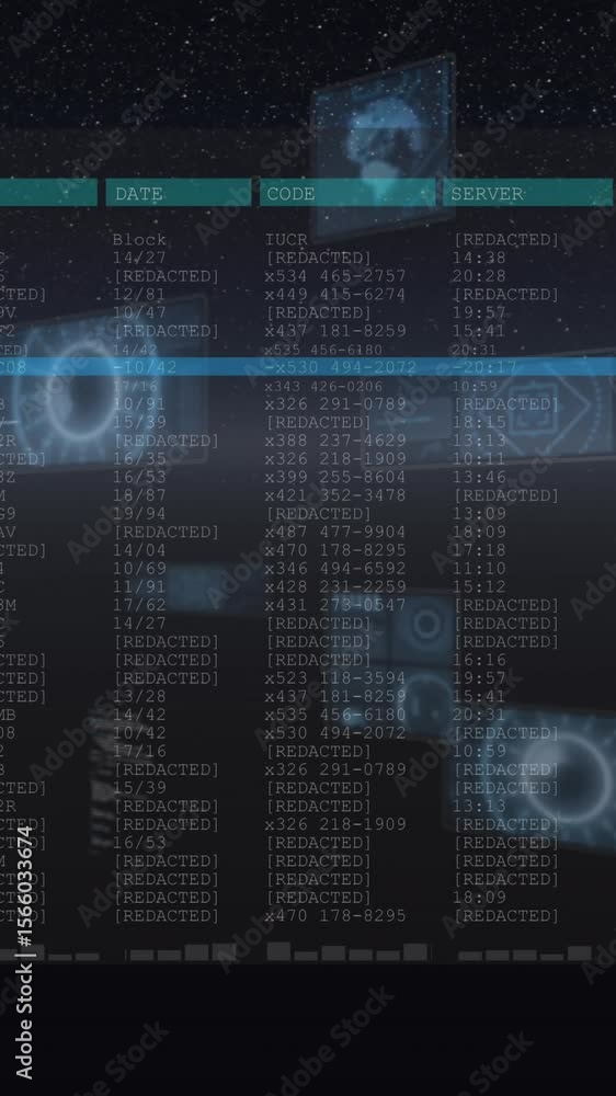 Poster Animation of multiple round scanners and interface with data processing against space