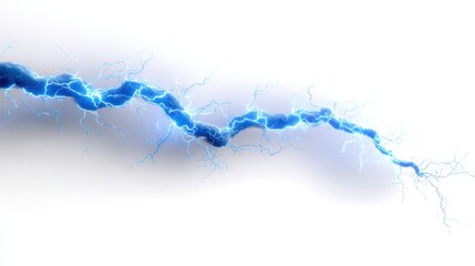 Electric blue lightning bolt effect on white background