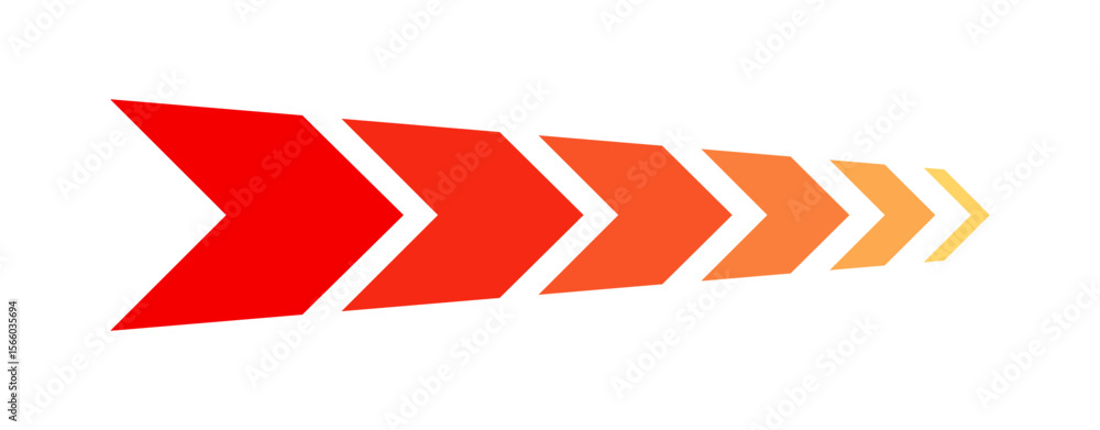 Poster dynamic arrow illustration representing speed, acceleration, and fast movement in vector format