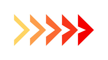 Progressive Arrow Set: Colorful Directional Icons, Vector Illustration