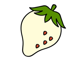 シンプルな白イチゴのイラスト素材