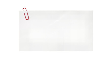 White paper clipped with a red paperclip