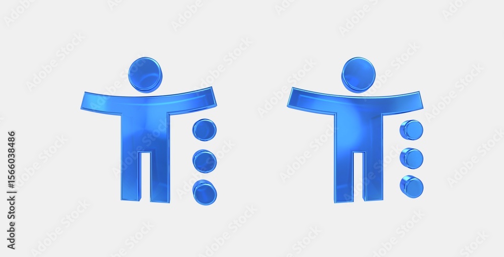 Poster accessible menu 3d icon on isolate white background