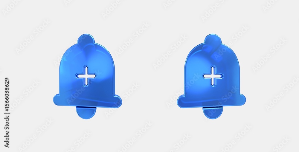 Poster add alert 3d icon on isolate white background