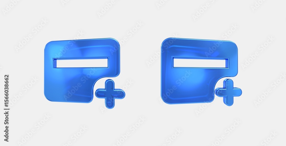 Aufkleber add card 3d icon on isolate white background