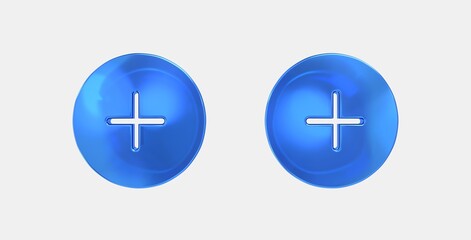 add circle 3D icon on isolate white background