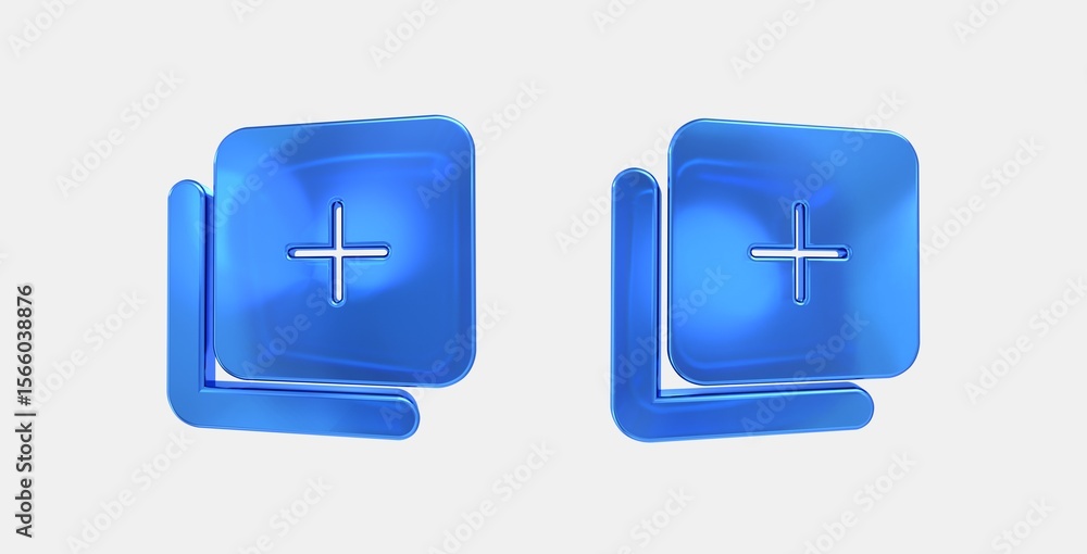 Poster add to photos 3d icon on isolate white background