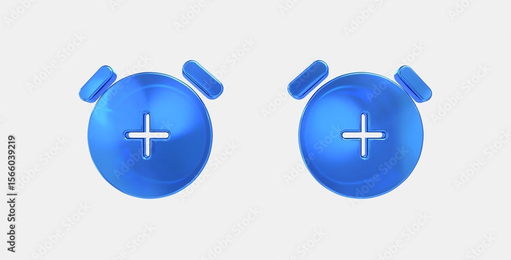 Poster alarm add 3d icon on isolate white background